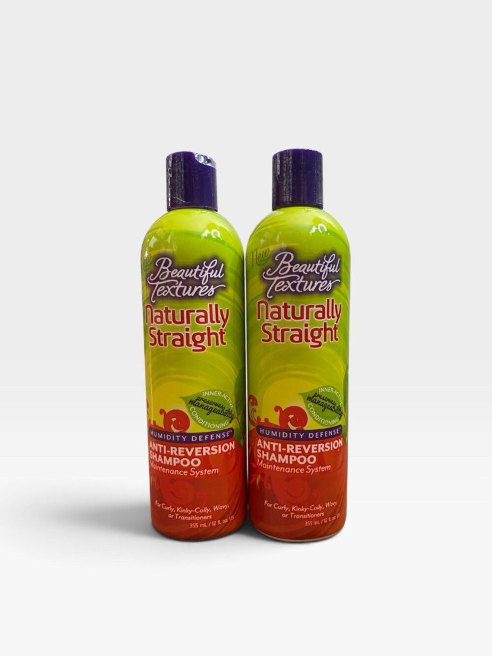 2X Beautiful Textures Naturally Straight Anti-reversion Shampoo, 12 Oz NEW